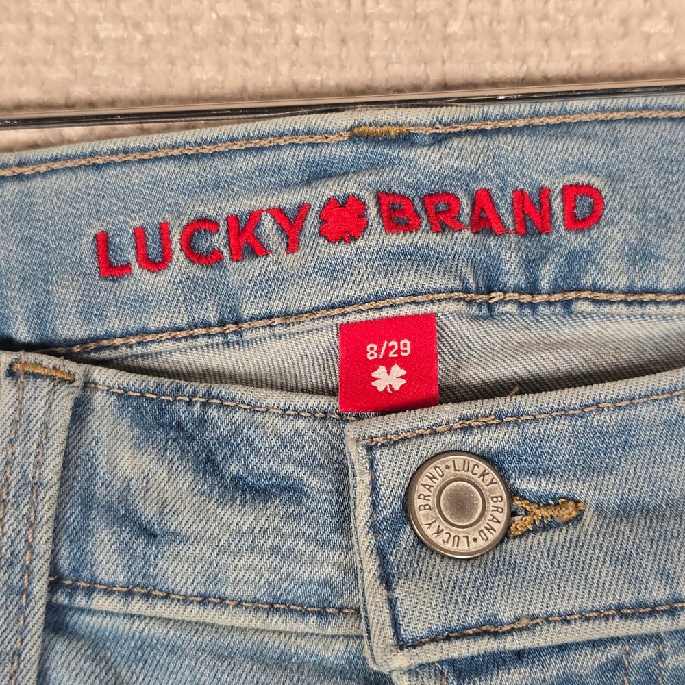 Lucky Brand Sweet Crop Jeans Womens 8/29 Light Wash Raw Hem Advanced Stretch NEW - Picture 8 of 12